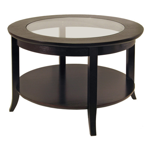 Genoa Coffee Table, Glass inset and shelf