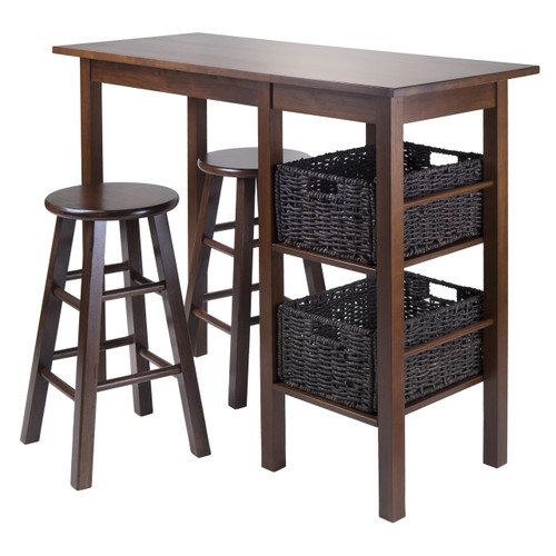 Egan 5pc Table with 2 - 24" Square Legs Stools and 2 Baskets