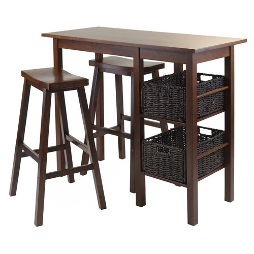 Egan 5pc Breakfast Table with 2 Baskets and 2 Saddle Seat Stools