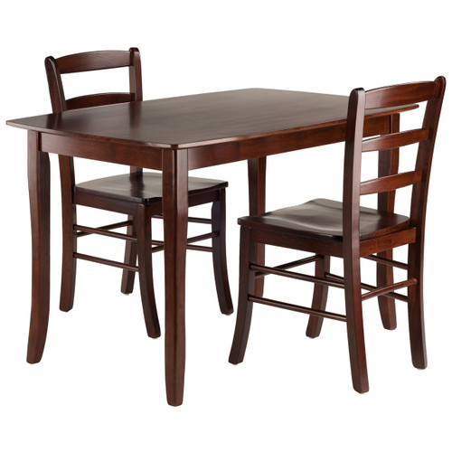 Inglewood 3-PC Set Dining Table w/ 2 Ladderback Chairs