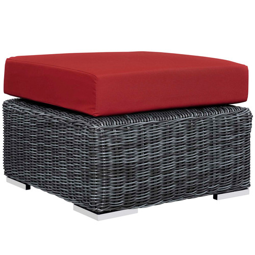 Summon 8 Piece Outdoor Patio Sunbrella Sectional Set Canvas Red EEI-1894-GRY-RED-SET