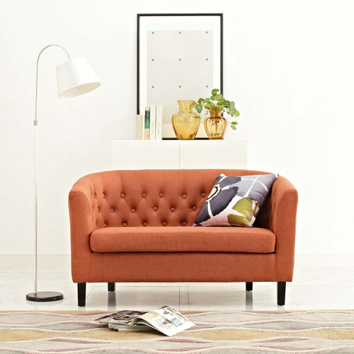 Prospect Upholstered Fabric Loveseat Orange EEI-2614-ORA