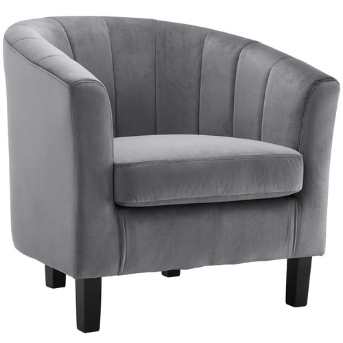 Prospect Channel Tufted Performance Velvet Armchair Gray EEI-3188-GRY