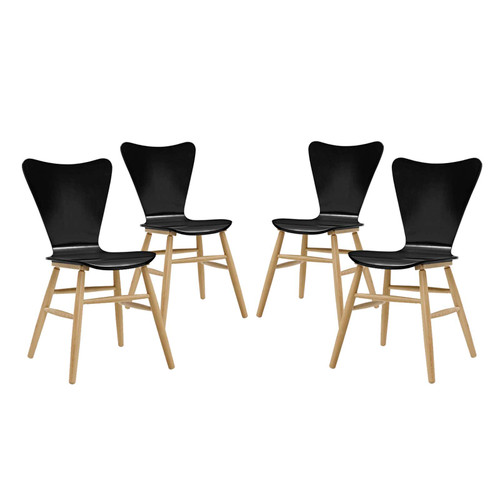 Cascade Dining Chair Set of 4 Black EEI-3380-BLK
