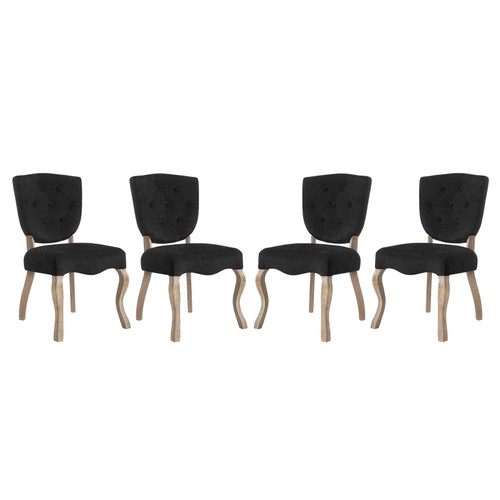 Array Dining Side Chair Set of 4 Black EEI-3382-BLK