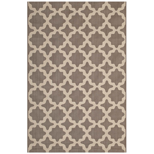 Cerelia Moroccan Trellis 8x10 Indoor and Outdoor Area Rug Light and Dark Beige R-1139A-810