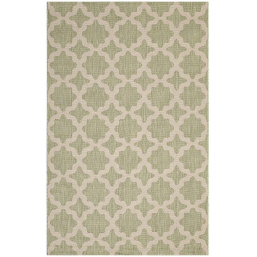 Cerelia Moroccan Trellis 8x10 Indoor and Outdoor Area Rug Beige and Light Green R-1139B-810