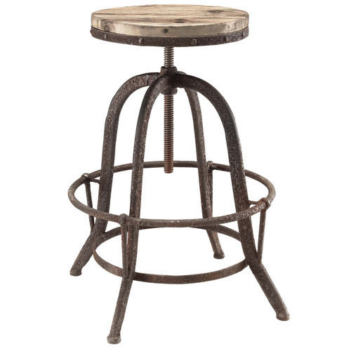 Collect Wood Top Bar Stool Brown EEI-1208-BRN