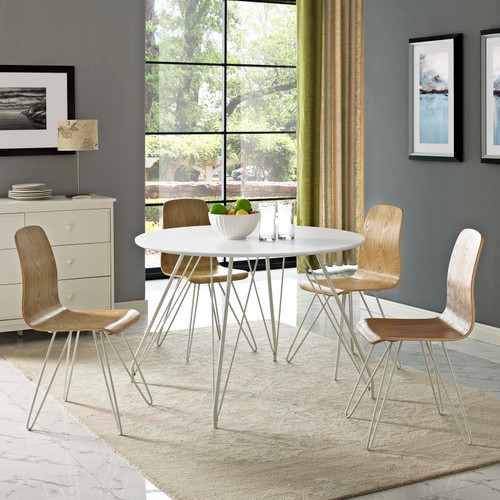 Satellite Circular Dining Table White EEI-2673-WHI-SET