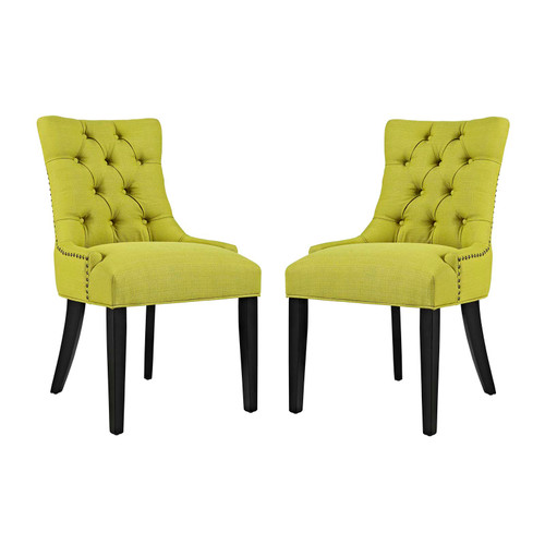 Regent Dining Side Chair Fabric Set of 2 Wheatgrass EEI-2743-WHE-SET