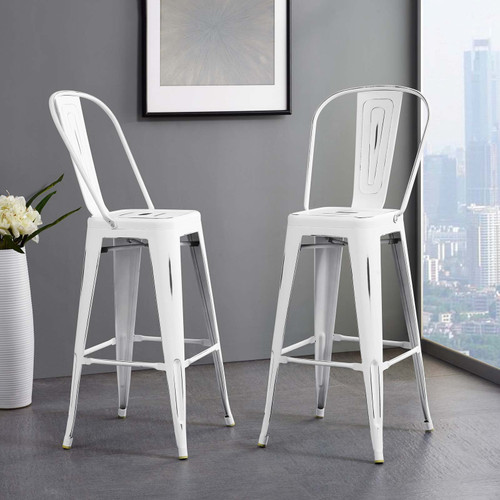 Promenade Metal Bar Side Stool White EEI-2815-WHI