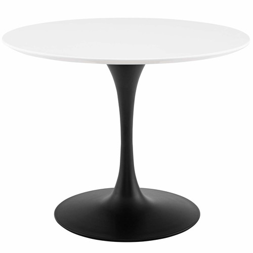 Lippa 40" Round Wood Dining Table Black White EEI-3521-BLK-WHI