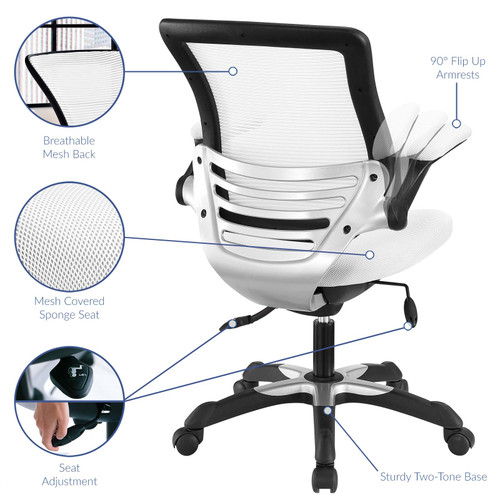 Edge Mesh Office Chair White EEI-594-WHI