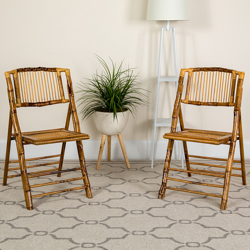 Set of 2 Wood Folding Chairs