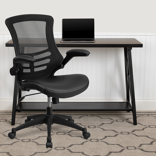 Mid-back desk chair with wheels