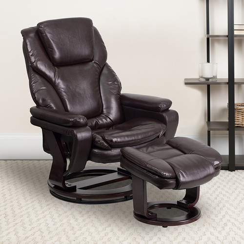 Modern Style Recliner and Ottoman Set