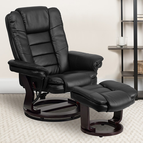 Contemporary Style Recliner and Ottoman Set
