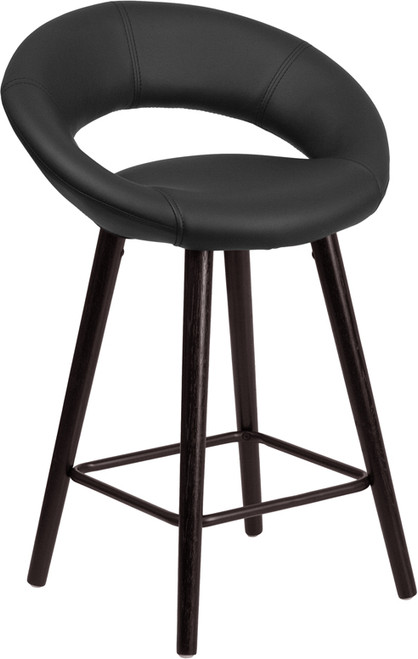 Contemporary Wood Counter Height Bar Stool