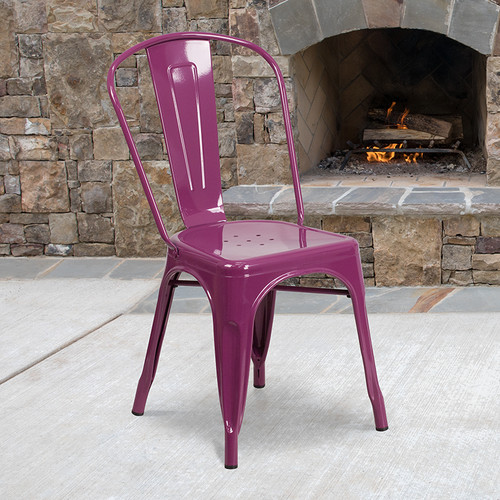 Stackable Metal Bistro Style Chair