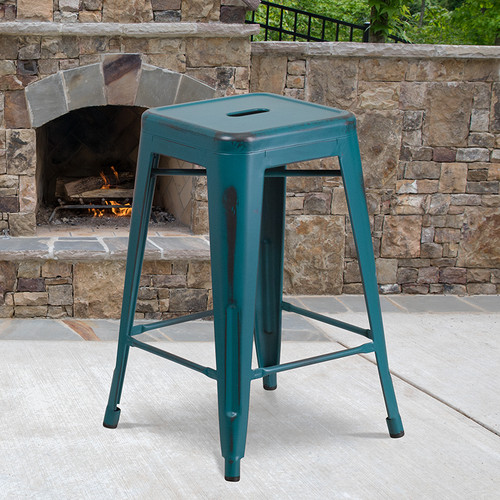 Industrial Dining Counter Stool for Indoor or Outdoor Use