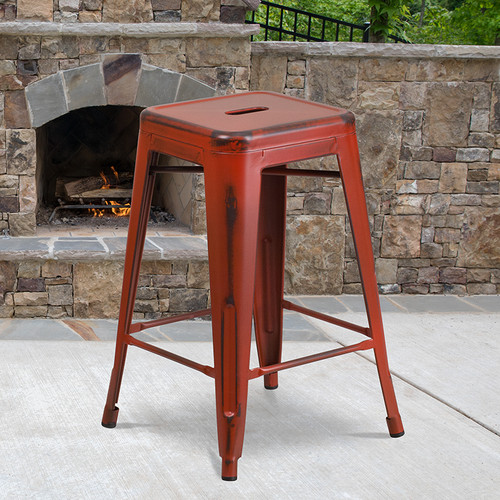 Industrial Dining Counter Stool for Indoor or Outdoor Use