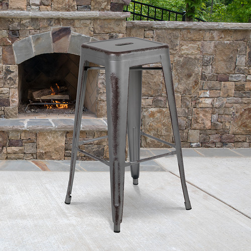 Industrial Dining Bar Stool for Indoor or Outdoor Use