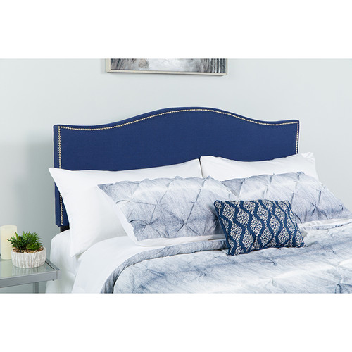 Transitional Style Panel Headboard with Arched Top