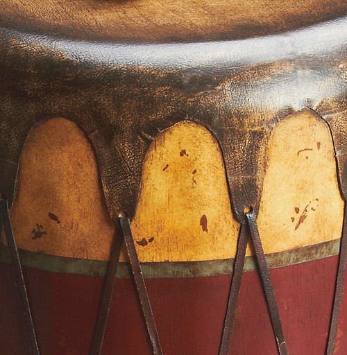 Butler Navajo Leather Drum Table