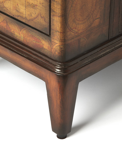 Butler Columbus Old World Map Chairside Table