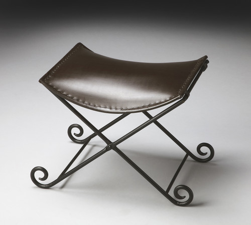 Butler Jeremy Leather & Metal Stool