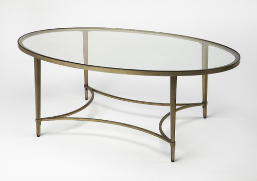 Butler Monica Gold Oval Coffee Table