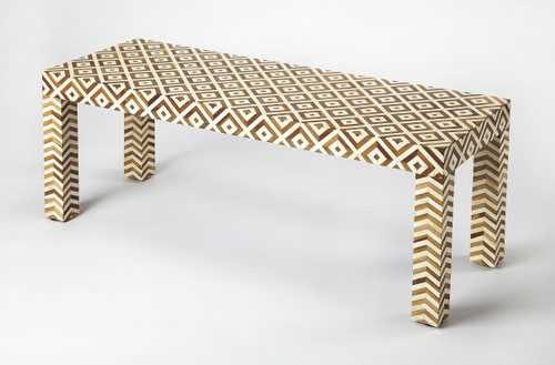 Butler Crispin Wood & Bone Inlay Bench