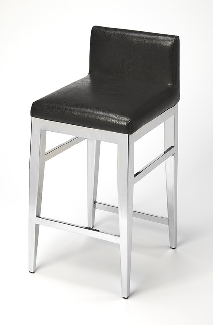 Butler Kelsey Stainless Steel Faux Leather Counter Stool