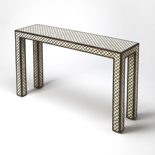 Butler Basan Wood & Bone Inlay Console Table