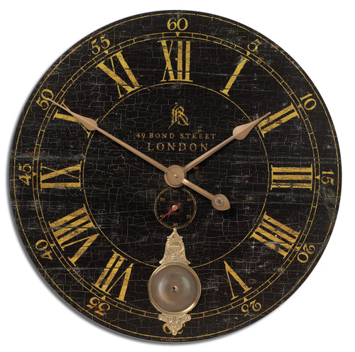 Uttermost Bond Street 30" Black Wall Clock