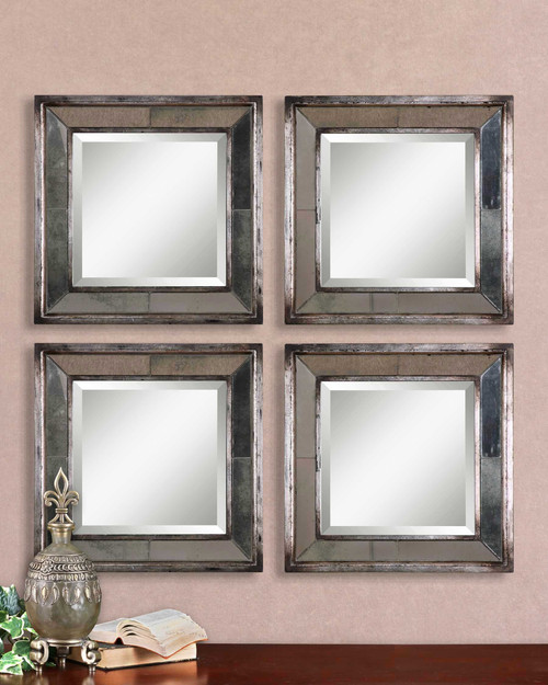 Uttermost Davion Squares Silver Mirror Set/2