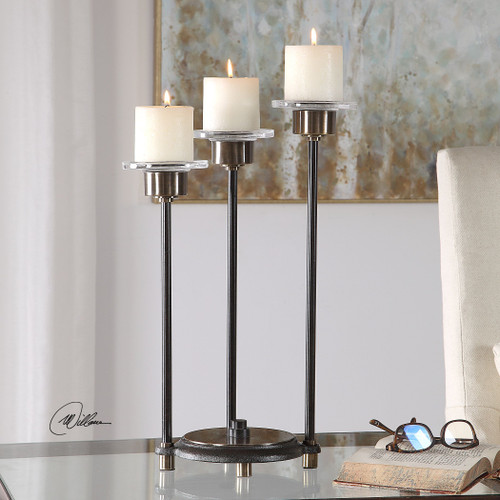 Uttermost Amal Coffee Bronze Candleholder