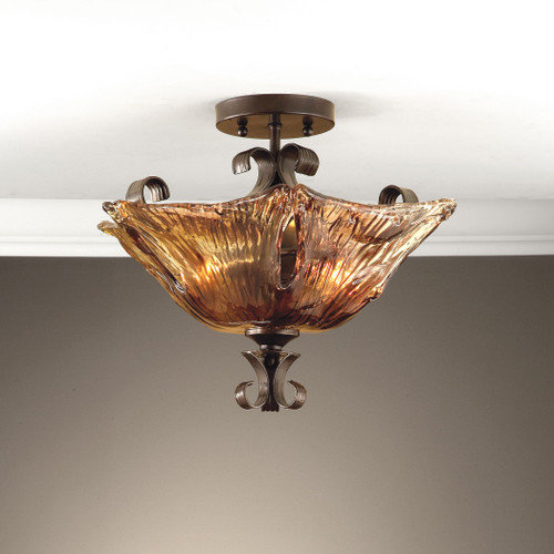 Uttermost Vetraio 2 Light Glass Semi Flushmount