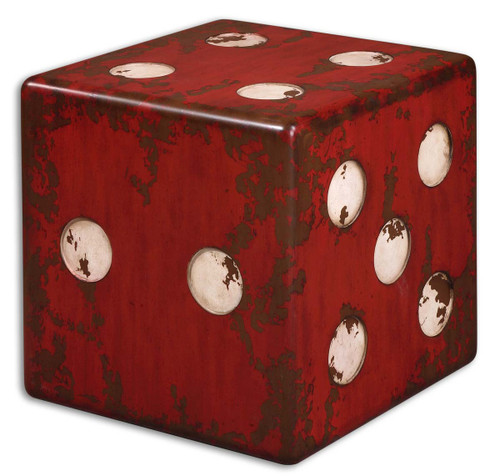 Uttermost Dice Red Accent Table