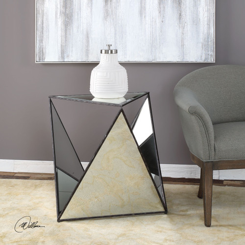 Uttermost Hilaire Tripod Mirrored Accent Table