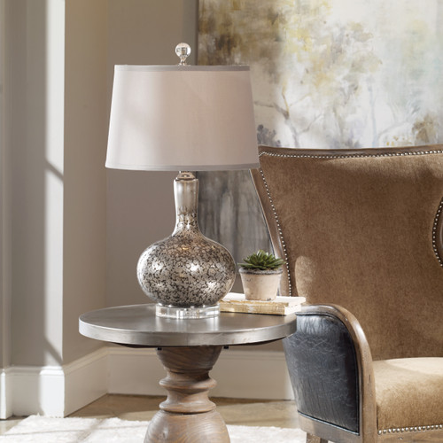 Uttermost Aemilius Gray Glass Table Lamp