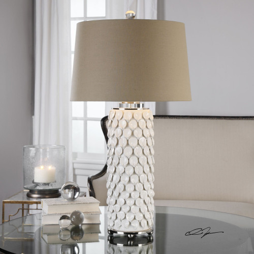 Uttermost Calla Lillies Gloss White Lamp