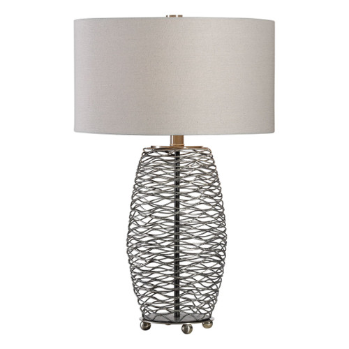 Uttermost Sinuous Wavy Steel Mesh Lamp