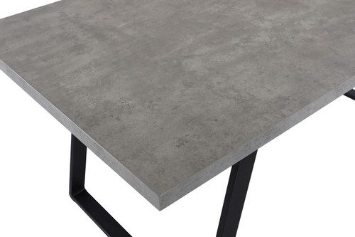 Armen Living Coronado Contemporary Dining Table in Grey Powder Coated Finish with Cement Gray Top