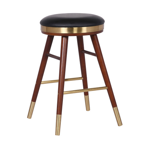 Clara Backless Modern 26" Grey Faux Leather Bar Stool