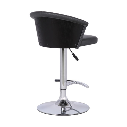 Kenzie Adjustable Modern Grey Faux Leather Bar Stool