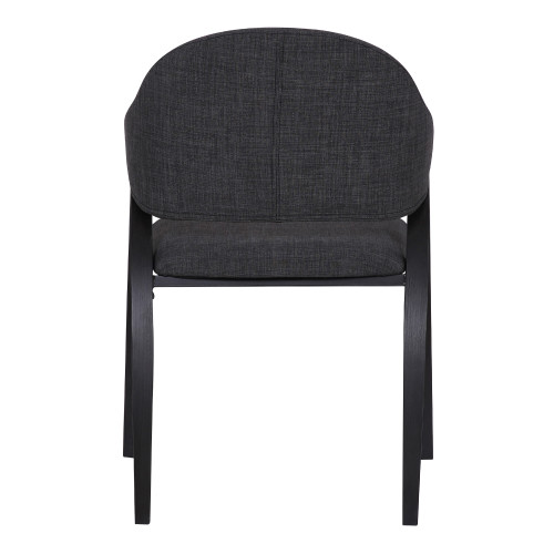 Meadow Contemporary Dining Chair in Black Brush Wood FinishÃ‚Â and Charcoal Fabric - Set of 2