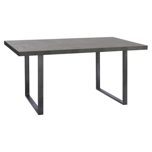 Armen Living Newark Contemporary Dining Table in Gray Powder Coated Finish and Rusted Black