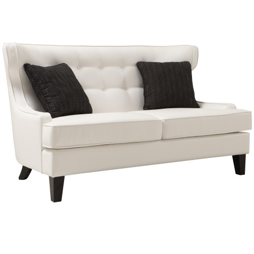 Armen Living Skyline Loveseat In White Bonded Leather