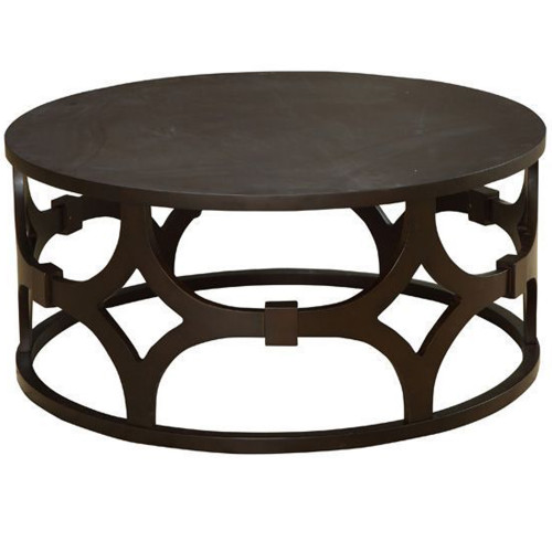 Armen Living Tuxedo Round Coffee Table